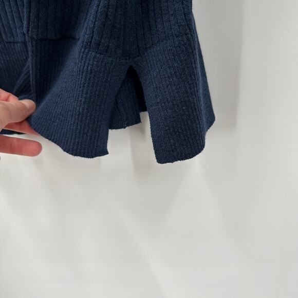 LOFT NWT Ribbed Relaxed V-Neck Pocket Navy Blue Open Cardigan // XS - Picture 6 of 8